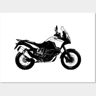 1290 Super Adventure Bike Black and White Color Posters and Art